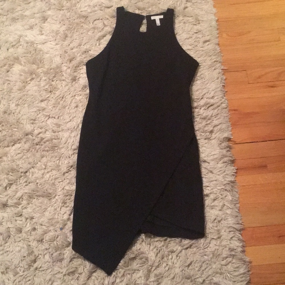 Leith asymmetrical black dress